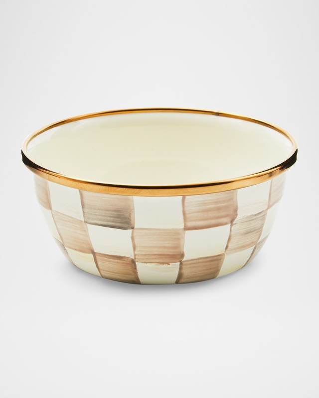 Mocha Check Pinch Bowl